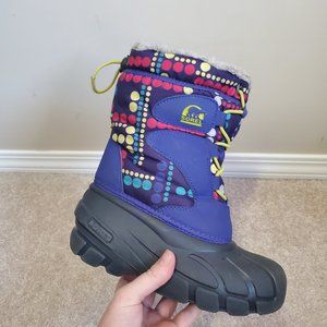 SOREL / 2 / Little Girl's Polka Dot Lined Waterproof Faux Fur Winter Snow Boots